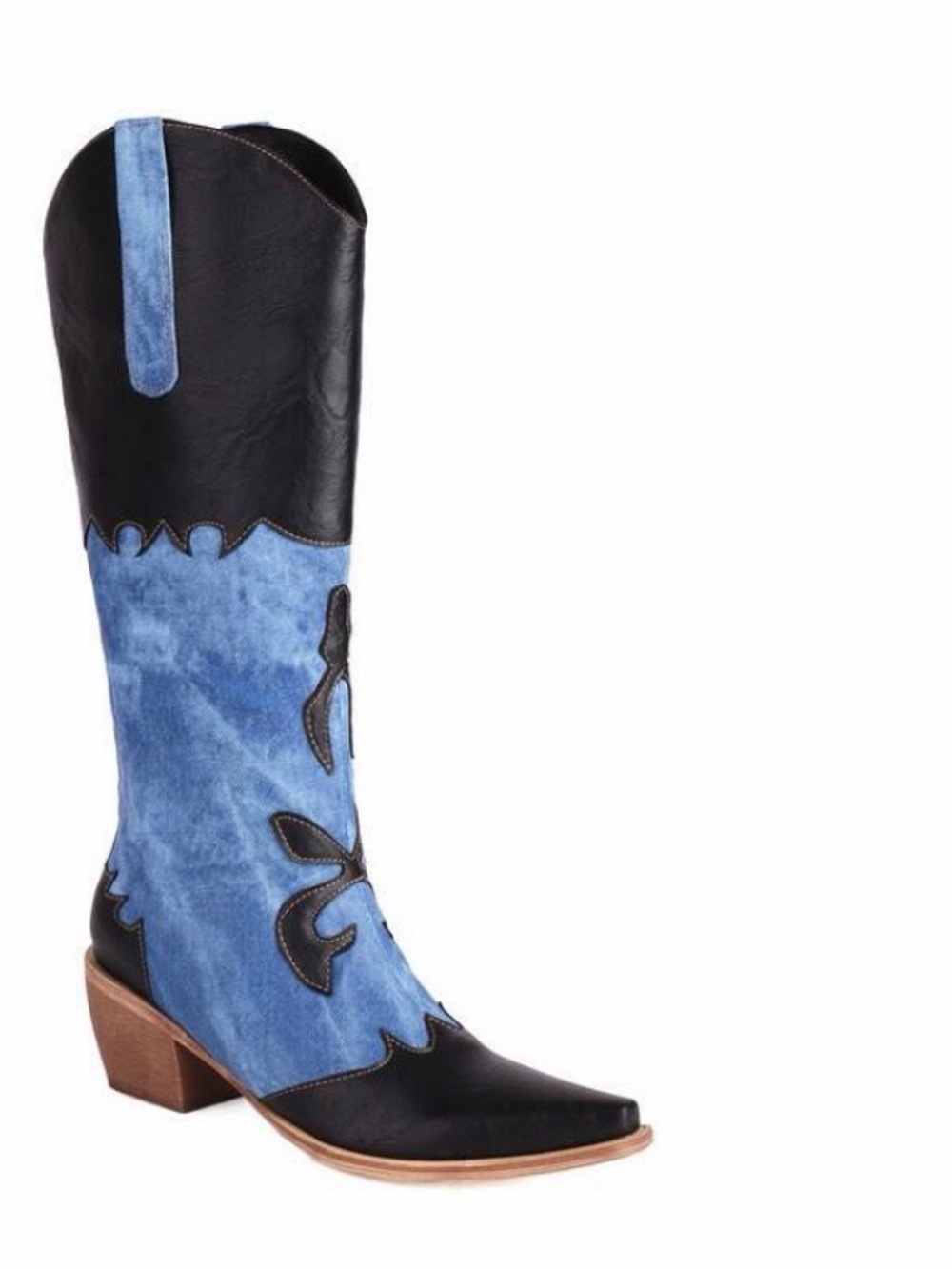 Blue and Black Women's Western Cowboy Boots